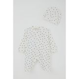 Breeze Kız Bebek Patikli Tulum Mini Çiçek Masalı 0-6 Ay, Beyaz