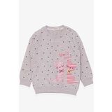 Breeze Kız Bebek Sweatshirt Mutlu Kedicikler 4 Ay-1.5 Yaş, Bej Melanj