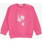 Breeze Kız Bebek Sweatshirt Simli Çiçek Baskılı 9 Ay-3 Yaş, Pembe - 1 Yaş