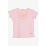 BREEZE Kız Bebek Tişört Güpürlü Armalı 9 Ay-3 Yaş, Somon