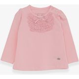 Breeze Kız Bebek Uzun Kollu Tişört Güpürlü Fiyonklu Pudra (6 Ay-2 Yaş) - 1,5 Yaş