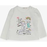 Breeze Kız Bebek Uzun Kollu Tişört Kedicik Baskılı 9 Ay-3 Yaş, Ekru - 1,5 Yaş