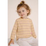 Breeze Kız Bebek Uzun Kollu Tişört Patlı Renkli Çizgili 9 Ay-3 Yaş, Krem