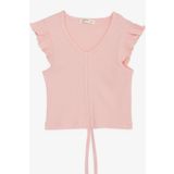 Breeze Kız Çocuk Crop Tişört Bağcıklı Fırfırlı 8-14 Yaş, Somon