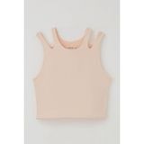 Breeze Kız Çocuk Crop Tişört Çift Askı Omuz Detaylı 9-16 Yaş, Somon - 10 Yaş