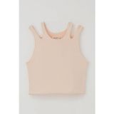 Breeze Kız Çocuk Crop Tişört Çift Askı Omuz Detaylı 9-16 Yaş, Somon