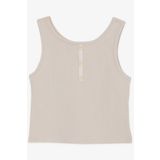 BREEZE Kız Çocuk Crop Tişört Düğme Aksesuarlı 9-14 Yaş, Bej