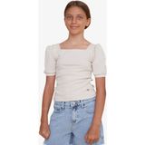 Breeze Kız Çocuk Crop Tişört Kare Yaka Bej (8-14 Yaş) - 9 Yaş