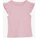 Breeze Kız Çocuk Crop Tişört Kolları Fırfırlı 8-14 Yaş, Pembe - 9 Yaş