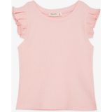 Breeze Kız Çocuk Crop Tişört Kolları Fırfırlı 8-14 Yaş, Somon - 9 Yaş