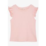BREEZE Kız Çocuk Crop Tişört Kolları Fırfırlı 8-14 Yaş, Somon