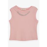 BREEZE Kız Çocuk Crop Tişört Zincir Aksesuarlı 9-14 Yaş, Somon