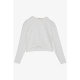 BREEZE Kız Çocuk Crop Uzun Kollu Tişört Fiyonklu 8-14 Yaş, Ekru
