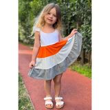 Breeze Kız Çocuk Elbise Askılı Blok Desenli 2-6 Yaş, Beyaz - 2 Yaş