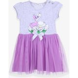Breeze Kız Çocuk Elbise Kuğu Baskılı Gri Melanj (1.5-5 Yaş) - 1,5 Yaş