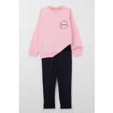 Breeze Kız Çocuk Eşofman Takım Çiçek Nakışlı 1.5-5 Yaş, Pembe