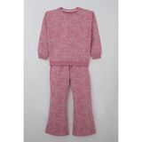 Breeze Kız Çocuk Eşofman Takımı Kurdele Desenli Bel Kısmı Lastikli 9-14 Yaş, Pembe