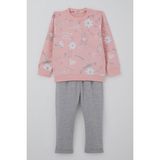 Breeze Kız Çocuk Eşofman Takımı Pati Masalı Pantolonu Fiyonk Detaylı 1-4 Yaş, Pembe - 1 Yaş