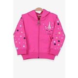 Breeze Kız Çocuk Hırka Kolları Desenli Baskılı 1-4 Yaş, Pembe