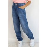 Breeze Kız Çocuk Jean Pantolon Cepli Düğmeli 9-14 Yaş, Mavi - 10 Yaş