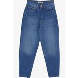 Breeze Kız Çocuk Jean Pantolon Cepli Düğmeli 9-14 Yaş, Mavi