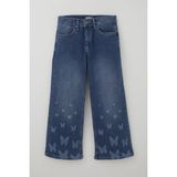 Breeze Kız Çocuk Jean Pantolon Paça Kısmı Kelebek Baskı Detaylı 6-12 Yaş, Mavi