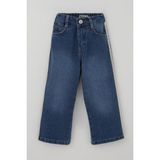 Breeze Kız Çocuk Jean Pantolon Yanları Şerit Güpür Detaylı 3-7 Yaş, Koyu Mavi - 4 Yaş
