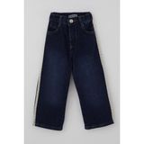Breeze Kız Çocuk Jean Pantolon Yanları Şerit Güpür Detaylı 3-7 Yaş, Koyu Mavi - 6 Yaş