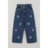 Breeze Kız Çocuk Jean Pantolon Yıldız Nakışlı Beli Lastikli Düğmeli 1.5-5 Yaş, Mavi - 1,5 Yaş