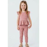 Breeze Kız Çocuk Kapri Taytlı Takım Çiçek Desenli 1.5-5 Yaş , Gülkurusu - 1,5 Yaş