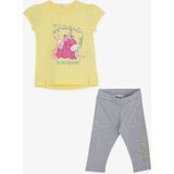 Breeze Kız Çocuk Kapri Taytlı Takım Unicorn Baskılı 1.5-5 Yaş, Sarı - 18 Ay