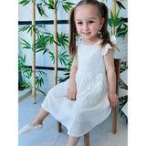 Breeze Kız Çocuk Pamuklu Fiyonklu Elbise - 2 - 3 Yaş - Krem