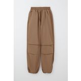 Breeze Kız Çocuk Paraşüt Jogger Paça Pantolon 6-12 Yaş, Kahverengi