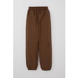 Breeze Kız Çocuk Paraşüt Jogger Paça Pantolon Kargo Cep 7-12 Yaş, Koyu Kahve
