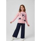 Breeze Kız Çocuk Pileli Kol Suıtman Takım BRE-22415 - Pembe - 6 Yaş