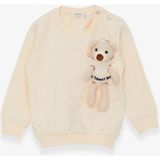 Breeze Kız Çocuk Sweatshirt Ayıcık Aksesuarlı 1.5-5 Yaş, Krem - Krem Rengi - 2 Yaş