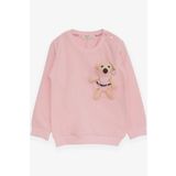 Breeze Kız Çocuk Sweatshirt Ayıcık Aksesuarlı 1.5-5 Yaş, Pembe