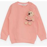 Breeze Kız Çocuk Sweatshirt Ayıcık Aksesuarlı 1.5-5 Yaş, Somon - 2 Yaş
