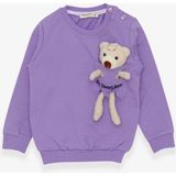 Breeze Kız Çocuk Sweatshirt Ayıcık Aksesuarlı Eflatun (1.5-5 Yaş) - 1,5 Yaş