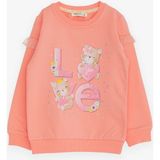 Breeze Kız Çocuk Sweatshirt Ayıcık Baskılı 1-4 Yaş, Somon - 1 Yaş
