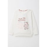 Breeze Kız Çocuk Sweatshirt Ayıcık & Yazı Baskılı 1.5-5 Yaş, Ekru - 1,5 Yaş