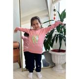 Breeze Kız Çocuk Sweatshirt Baskılı Pullu Unicorn Somon (2-6 Yaş) - 2 Yaş