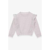 Breeze Kız Çocuk Sweatshirt Beli Lastikli 4-8 Yaş, Bej Melanj - 4 Yaş