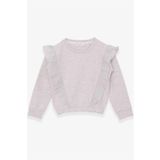 Breeze Kız Çocuk Sweatshirt Beli Lastikli 4-8 Yaş, Bej Melanj