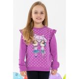 Breeze Kız Çocuk Sweatshirt Dostluk Temalı Eflatun (2-6 Yaş) - 2 Yaş