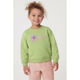 Breeze Kız Çocuk Sweatshirt Fiyonklu Çiçek Baskılı 2-6 Yaş, Fıstık Yeşili