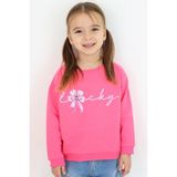 Breeze Kız Çocuk Sweatshirt Fiyonklu Çiçek Baskılı 2-6 Yaş, Pembe - 2 Yaş
