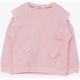 Breeze Kız Çocuk Sweatshirt Güpürlü 1.5-5 Yaş, Somon Melanj - 1,5 Yaş