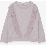 Breeze Kız Çocuk Sweatshirt Güpürlü 4-9 Yaş, Bej Melanj - 4 Yaş