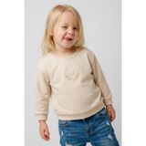 Breeze Kız Çocuk Sweatshirt Güpürlü Kalp Arma Detaylı 2-6 Yaş, Krem - Krem Rengi